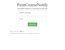 Tablet Screenshot of penncoursenotify.com